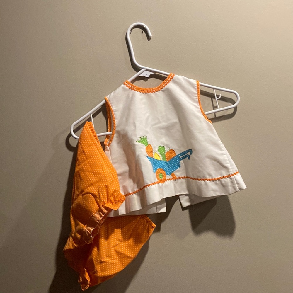Vintage 1960s two pieces outfit veggie patch. Probably 18-24 months